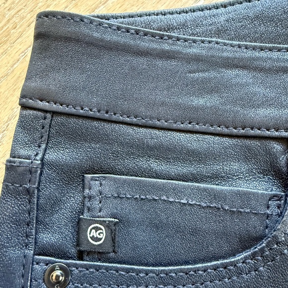 AG Adriano Goldschmied Blue Super Skinny Real Leather Leggings - Picture 6 of 11
